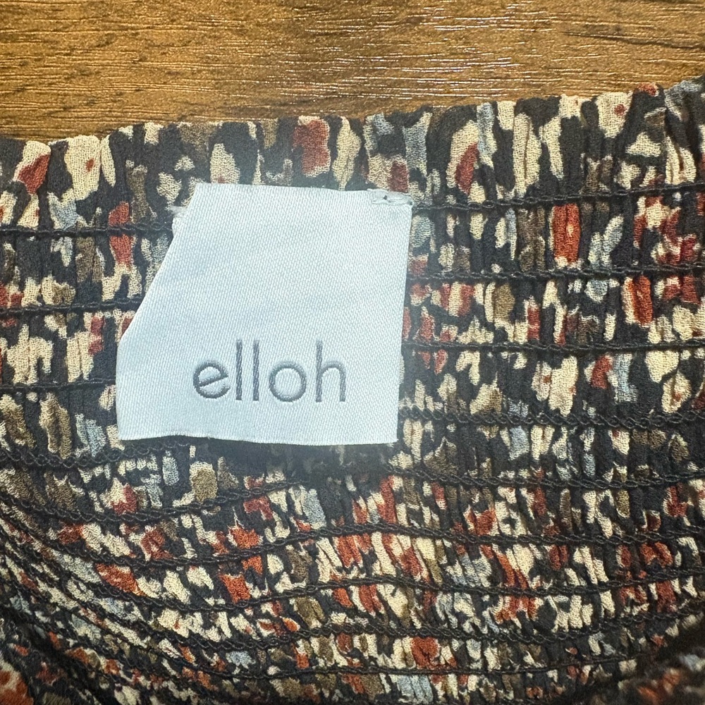 Smocked Square-Neck Mini Dress in Brown Floral - Picture 3 of 8